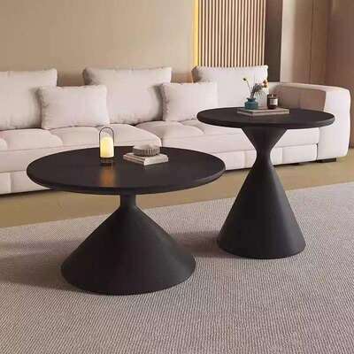 奶油风意沙漏创茶几客厅XVI茶几茶桌轻奢圆形茶简几民宿简约约小