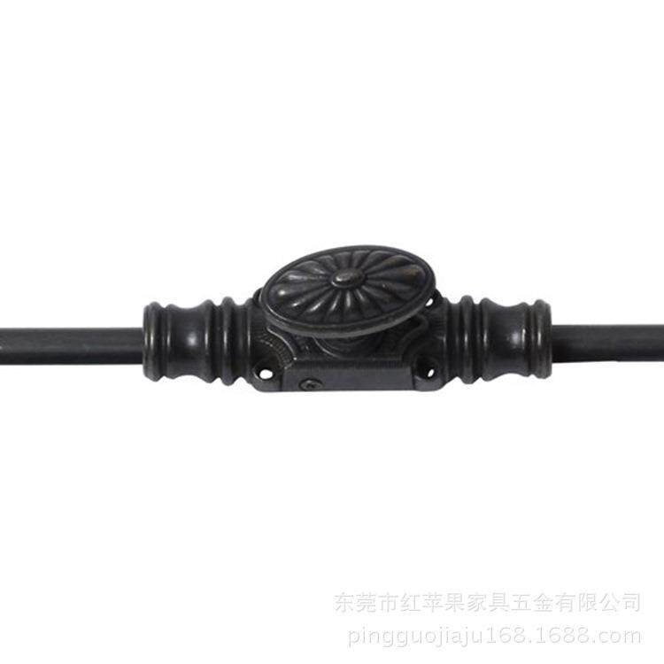 欧式复古锌合金橱柜天地锁铁干锁衣柜装饰雕花伽古长杆锁