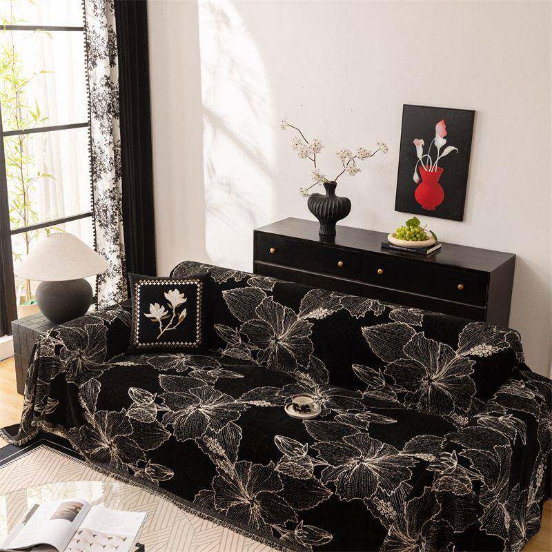 艺术气息沙发垫四季通用格调防滑坐垫雪尼尔提花工艺时尚沙发巾