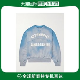 香港直邮潮奢 Rhude 男士+ Lamborghini 徽标印花磨破棉针织卫衣