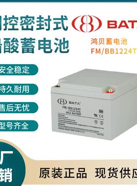 鸿贝蓄电池FM/BB1224T12V24AH后备电源数据基站直流通信三年