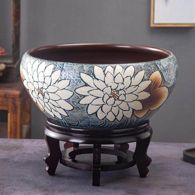 手工花盆荷花缸碗莲睡莲盆水培水缸金鱼缸龟缸盆艺花插用盆多肉盆,鲜花速递/花卉仿真/绿植园艺,花盆,淘宝优惠券,粉丝福利购,淘宝优惠卷
