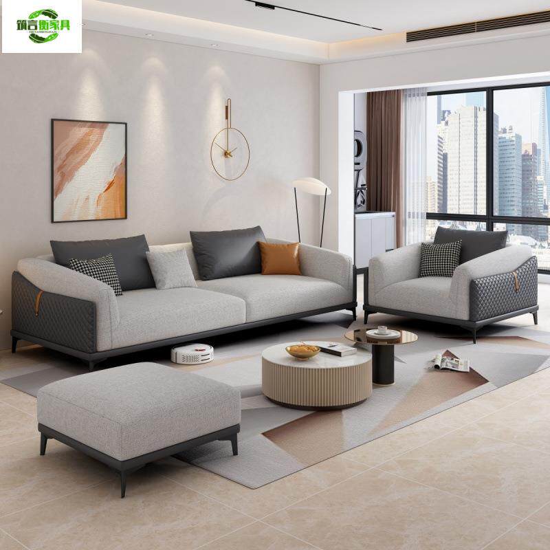 2026新款直排意式轻奢雪尼尔棉麻布艺沙发猫爪布小户型家用客厅