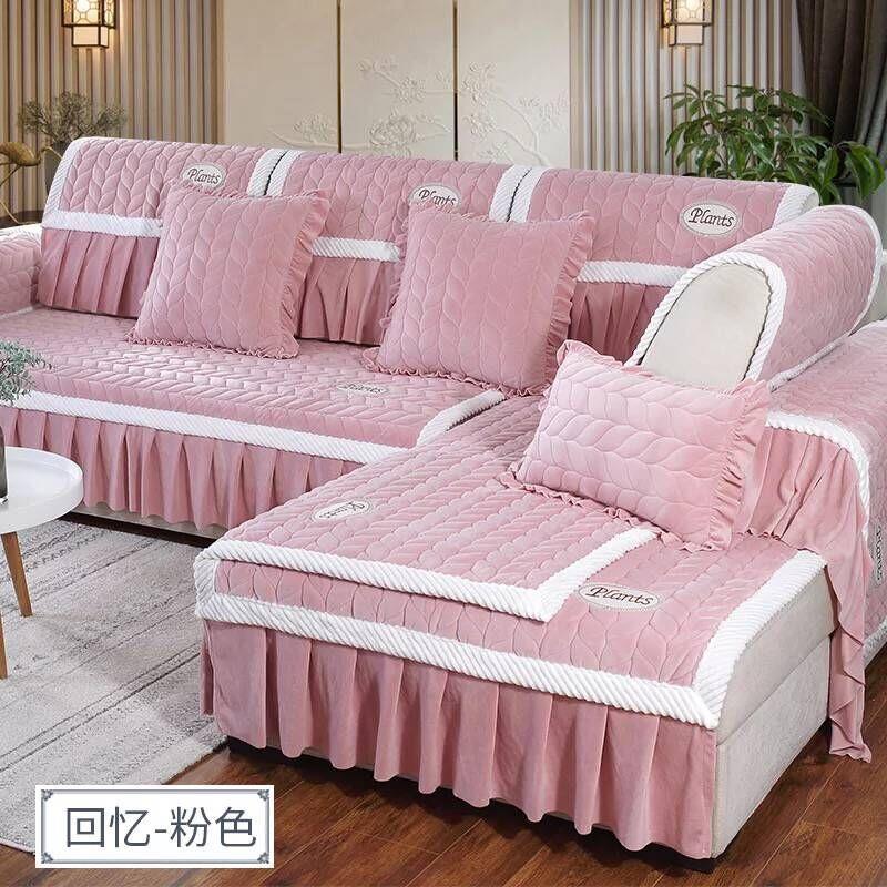 新款直销冬季毛绒皮沙发垫布艺全盖沙发坐垫防滑欧式沙发套沙发罩