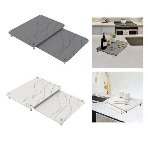 2 Pieces Dish Drying Mat Instant Dry Sink Organizer Fast