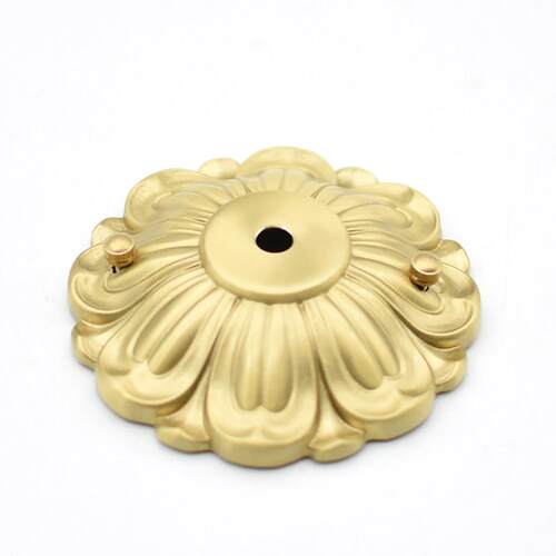 优质全铜压花吸顶盘复古黄铜小吊灯底座欧式单头灯吸顶圆盘配件