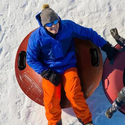 Inflatable Snow Tube Reusable Inflatable Snow Sled With