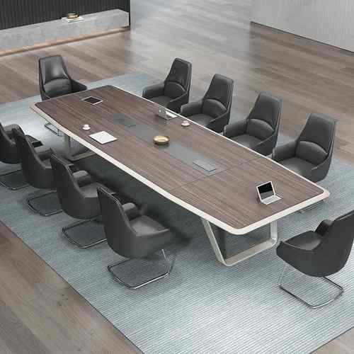 烤漆会议桌大型培训桌椅组合长条桌6-15人现代长方形会议室洽谈桌