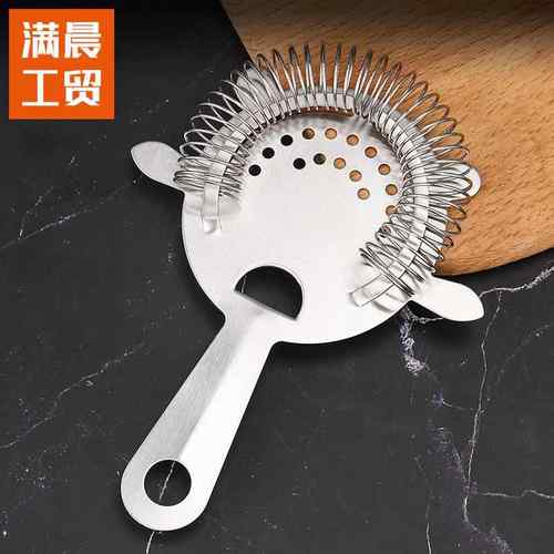 厂家直销不锈钢滤冰器金属四角隔冰器调酒器工具调酒过滤冰器