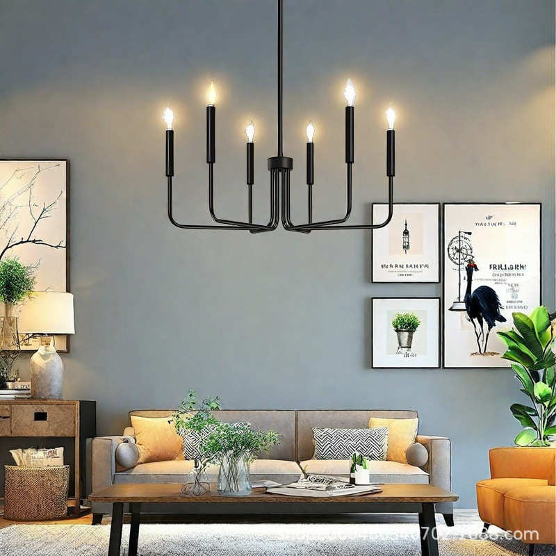 美式铁艺复古吊灯乡村农舍卧室厨房灯工业风铁艺吊灯批发中山