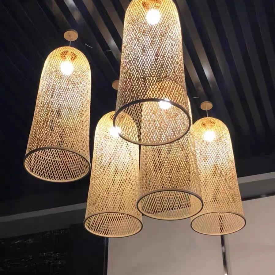 竹编吊灯新中式酒店餐厅竹灯竹灯笼竹子灯具创意灯民宿竹艺大吊灯