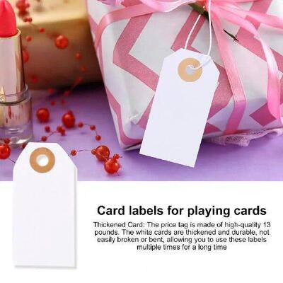 100Pcs Hanging Tags With Attached Reinforced Holes Elastic