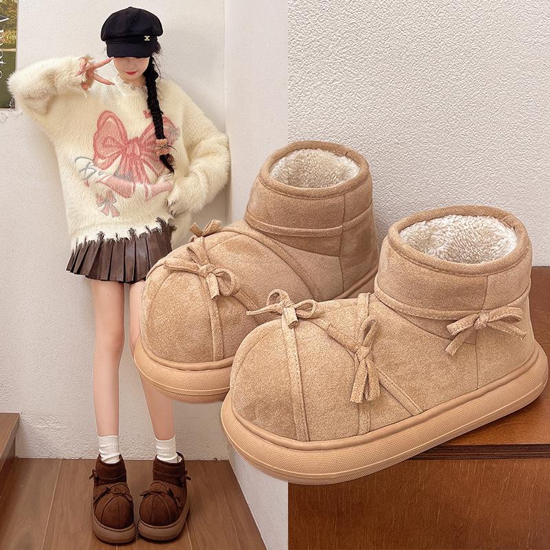 蝴蝶结雪地靴复古小众时尚雪地靴