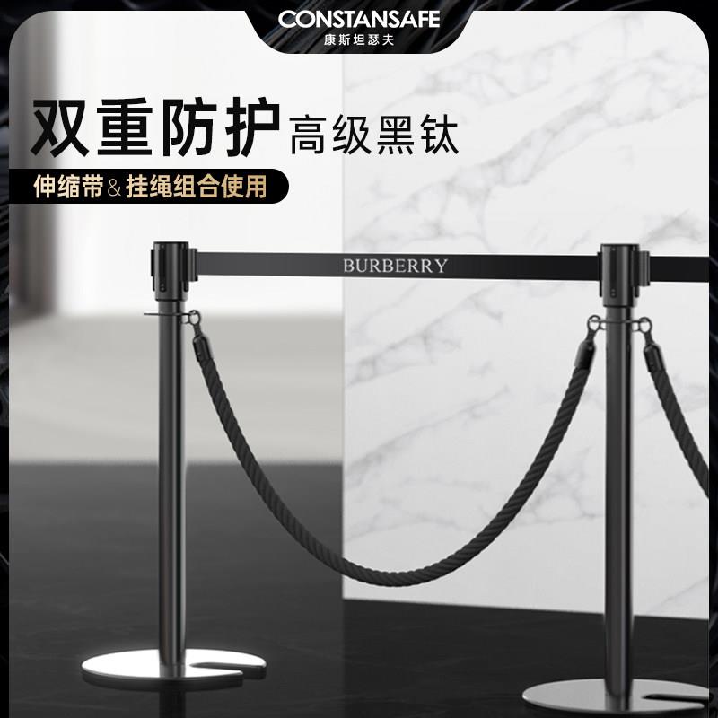 高端一米线栏杆CBD商场多功能隔离带伸缩带挂绳礼宾杆迎宾柱定制