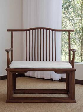 ^方老榆木大号主人椅官帽椅实XRWJ木茶椅子中式茶新椅禅北椅打