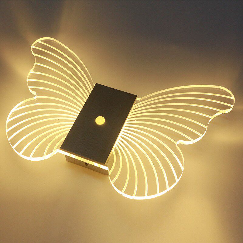 蝴蝶红外人体感应灯楼梯玄关车库雷达感应免开关智能灯led灯晚上