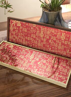 百福图铜雕装饰画福字摆件送长辈礼物生日高端新居礼品实木相框