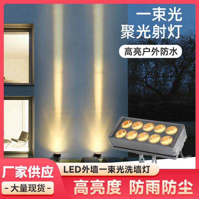 LED方形投光灯户外防水射灯广场球场一束光聚光投光灯外墙光柱灯