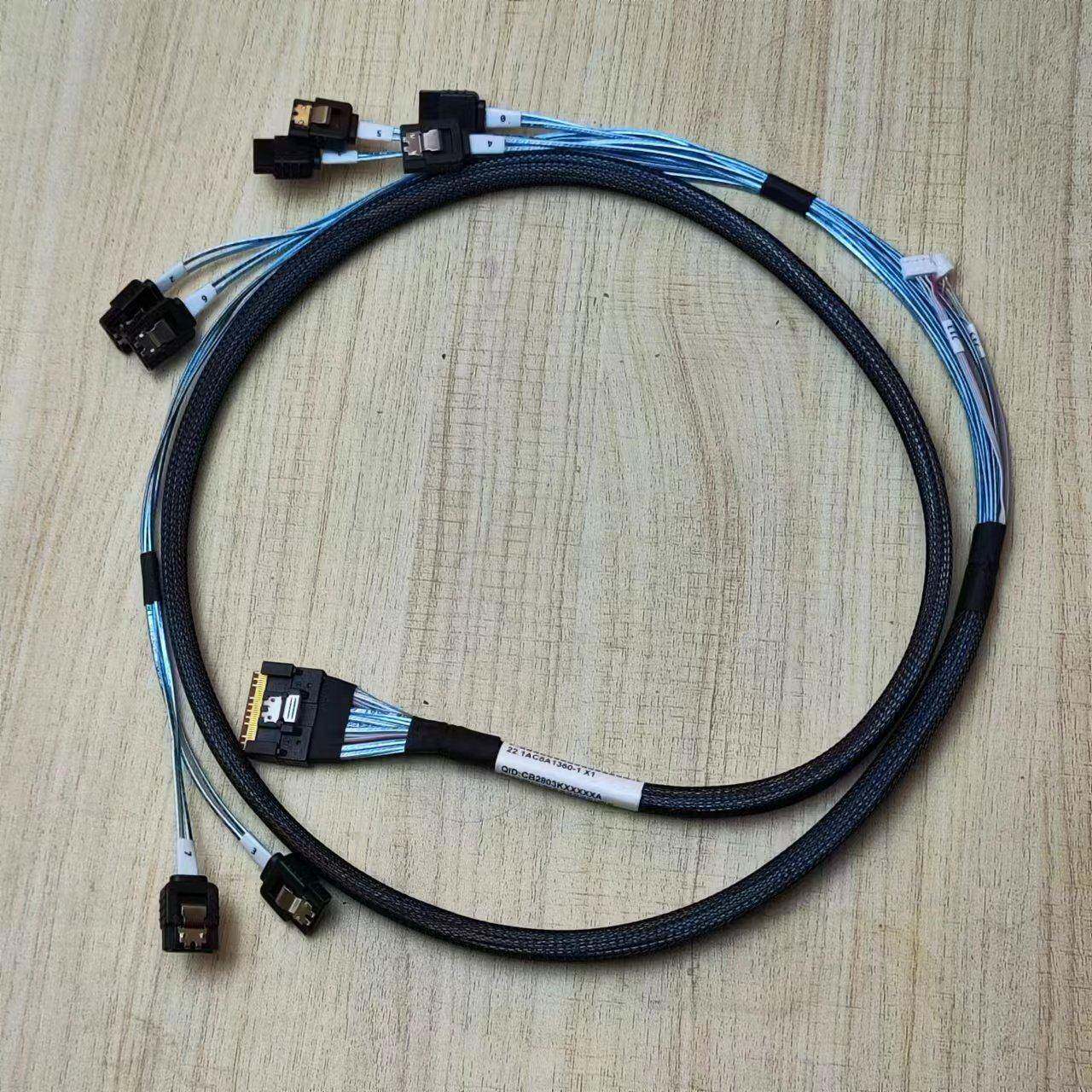 浪潮Slim SAS 4.0 SFF-8654 8i转8*SATA数据线主板一拖八