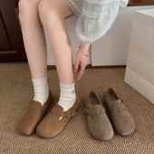 春季 覆古百搭一脚蹬软底豆豆单0127z 平底鞋 全包勃肯鞋 女2026新款