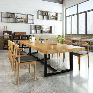 实木办公条多人桌会职bg0034议桌椅组合洽谈室长型大班台员工作电