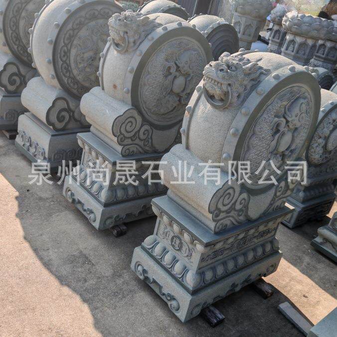 青石石雕门墩抱鼓石一对天然石材狮子石鼓门当貔貅麒麟青石门鼓石