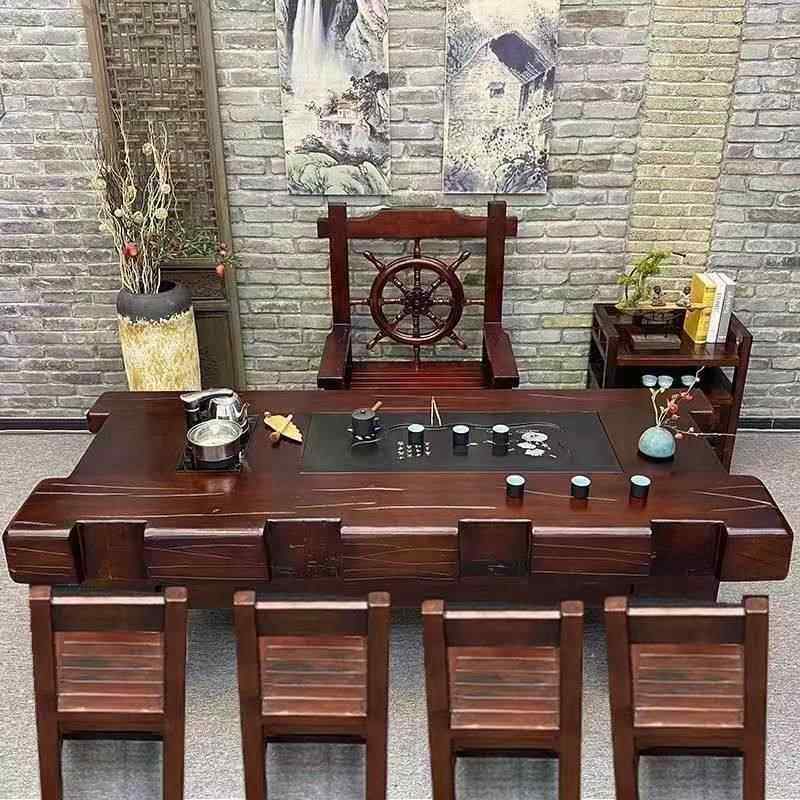 高档老木茶桌椅组茶合中式实船木茶带烧水乌金几石泡台一体桌家用,住宅家具,家用茶台/茶桌,淘宝优惠券,粉丝福利购,淘宝优惠卷