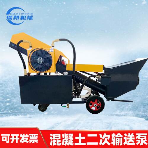 15KW高压斜式混凝土输送泵二次构造柱泵水泥混凝土泵地暖回填地泵