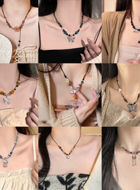 国风禅意复古陶瓷项链时尚项链