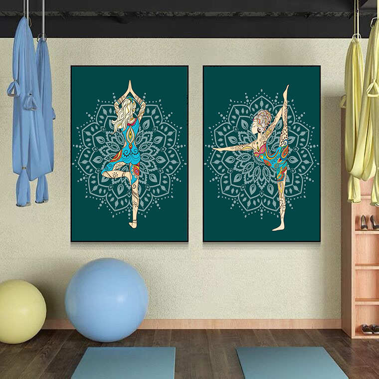 W1TR批发瑜伽馆挂画舞蹈室健身房墙面普拉提装饰画走廊过道玄