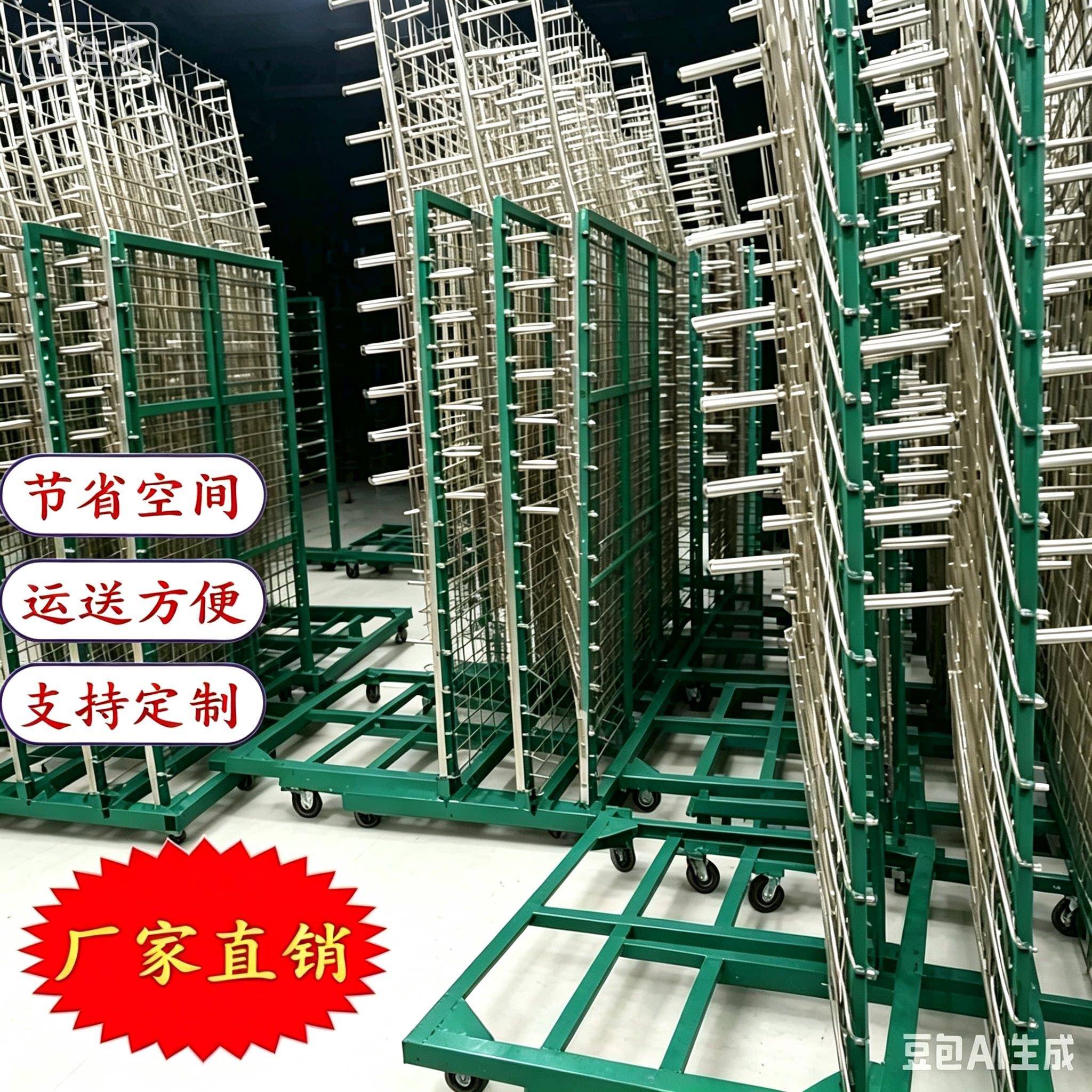 千层架25层50层加密丝印干燥架印刷晾晒折叠放纸PCB置物架可移动
