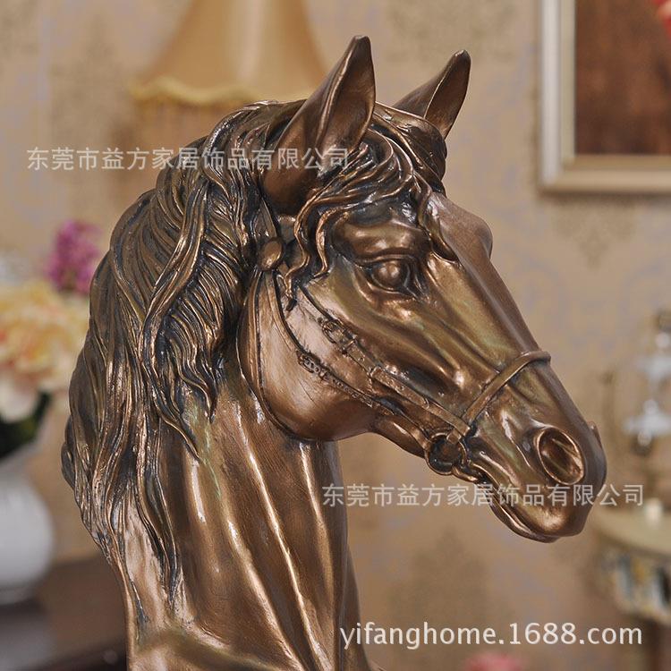 欧美风格家饰树脂工艺马头摆件欧式家居工艺品摆设客厅装饰品