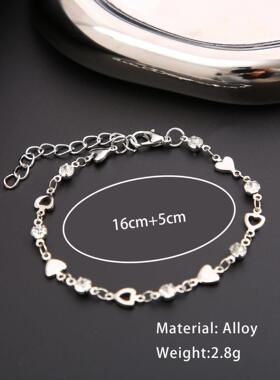 Hollow heart bracelet爱心锆石手链简约高级感ins风镂空心形手链