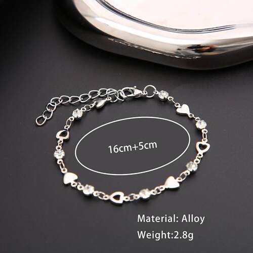 Hollow heart bracelet爱心锆石手链简约高级感ins风镂空心形手链
