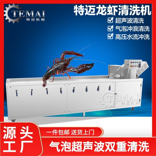全自动气泡洗虾机 酒店厨房小龙虾超声波清洗机 商用红魔虾清洗机