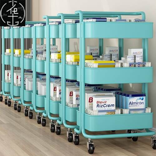 Kitchen shelving trolley with wheel small household storage