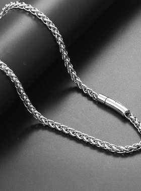 欧美跨境嘻哈龙骨链钛钢项链男款百搭不掉色锁骨链不锈钢饰品批发