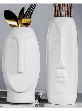 Ceramic Chopsticks Holder Human Face Storage Tank