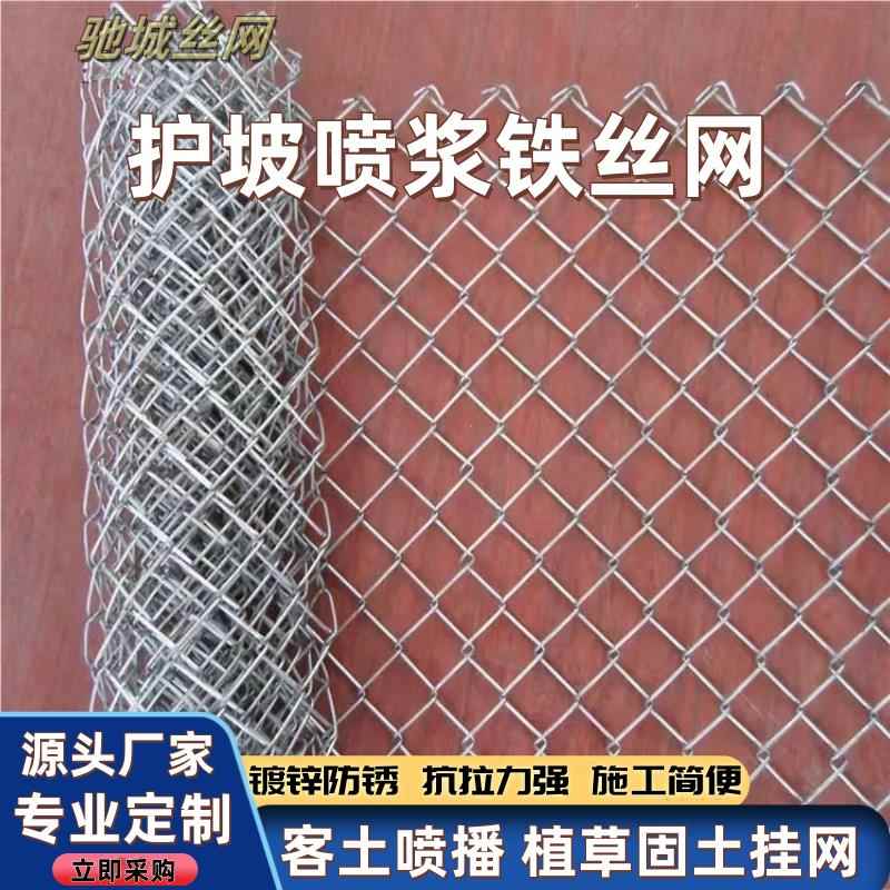 喷浆铁丝网客土喷播植草镀锌菱形喷锚绿化山坡挂网固土护坡钢丝网