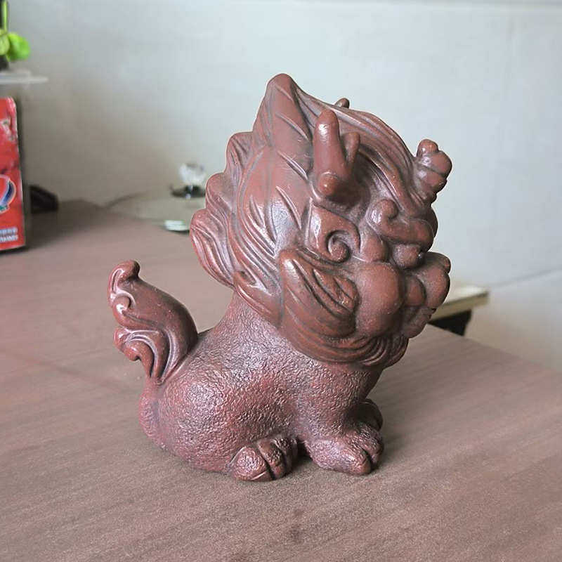 吉祥如意麒麟紫砂茶宠茶台茶具创意摆件宜兴手工雕塑紫砂茶玩批发