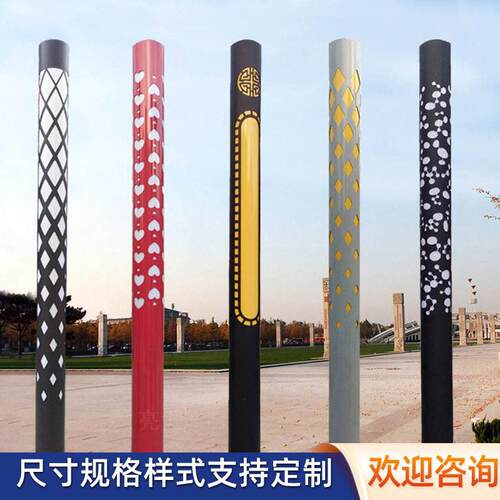直销户外圆柱LED景观灯道路灯小区广场公园简约网格景观灯厂家