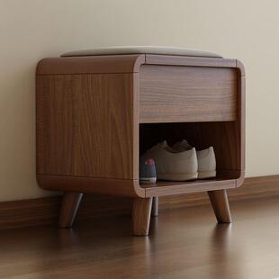 客厅鞋柜小户型可坐式换鞋凳家用门口大容量新中式实木框现代简约