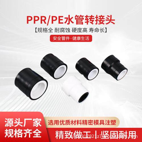PPR转PE全塑转换接头202532ppr变pe黑白转换头20到63PPR水管件配
