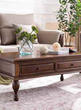 F7569HT6W古8美式乡木村茶几新2025款实客厅茶桌复原木小茶几小户