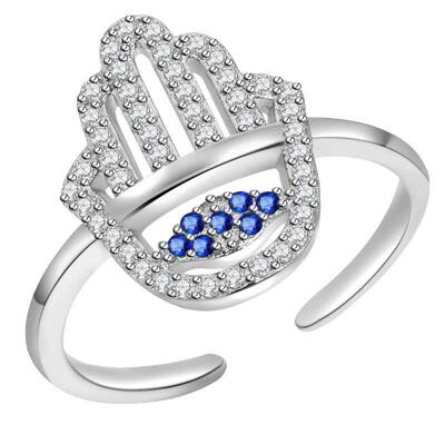 Demon Eye Blue Eye Opening Ring 恶魔之眼蓝眼睛开口戒指