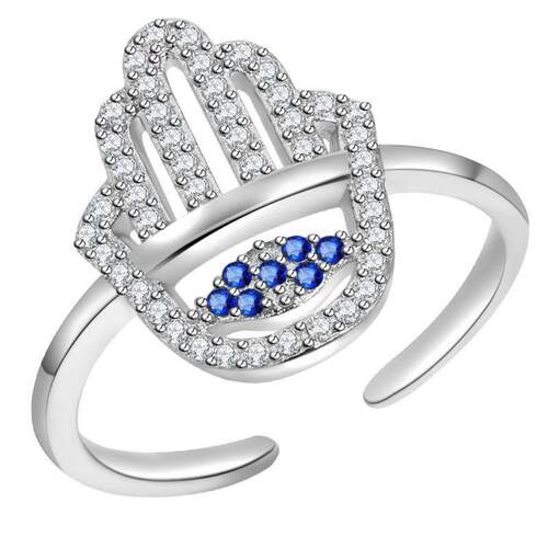 Demon Eye Blue Eye Opening Ring 恶魔之眼蓝眼睛开口戒指