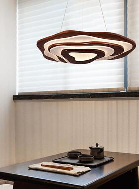 灯55新中式餐吊L风E厅D胡桃木色云朵灯实木中国禅意茶室书房创意