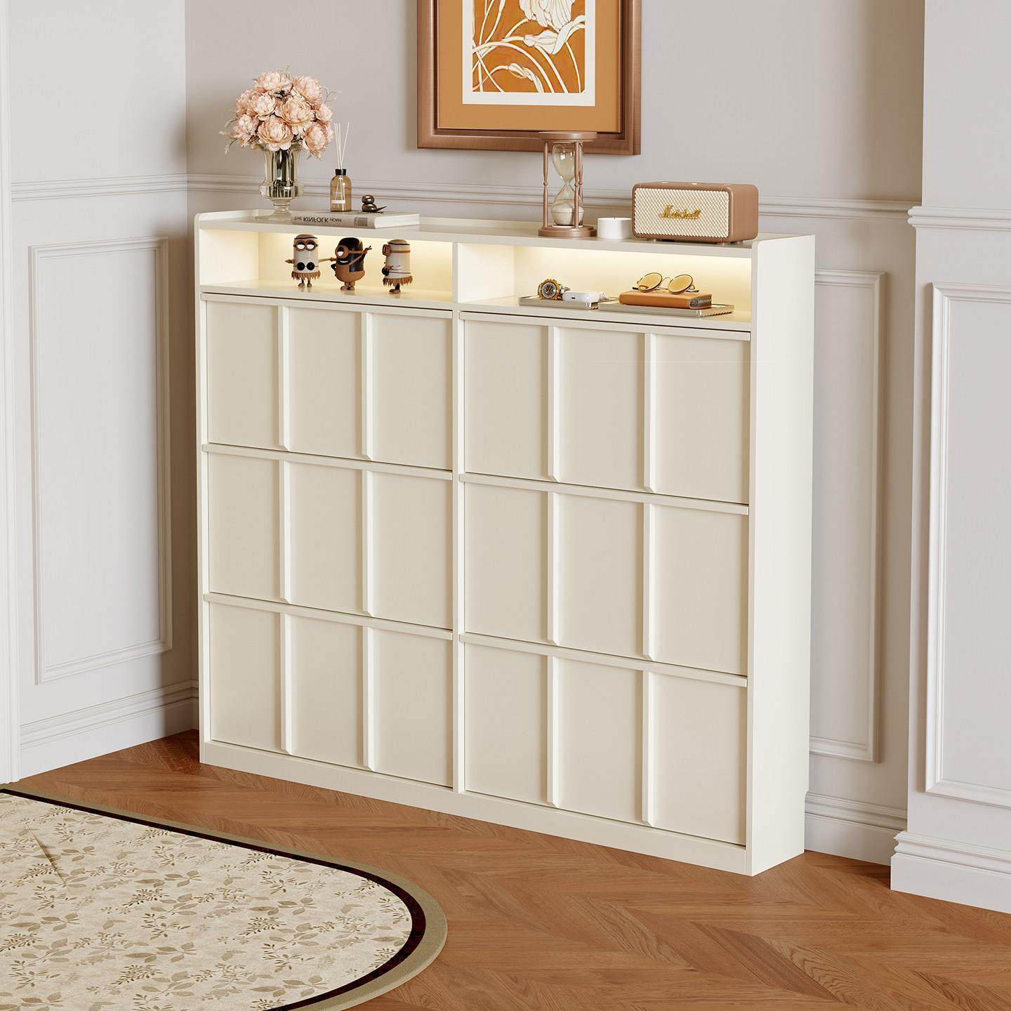 法式实木超薄翻斗鞋柜入户门小型极窄玄关柜家用门口高端设计师款,住宅家具,鞋柜,淘宝优惠券,粉丝福利购,淘宝优惠卷