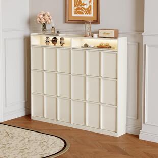 法式实木超薄翻斗鞋柜入户门小型极窄玄关柜家用门口高端设计师款