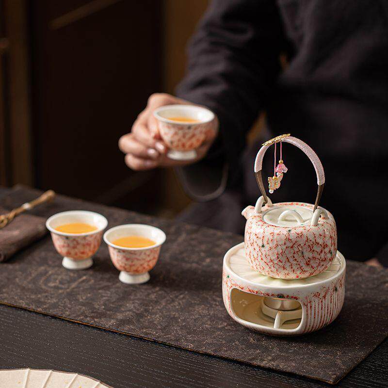 觅已松石红陶瓷蜡烛茶台温茶炉茶壶加热暖底座家用煮茶器茶具套装